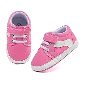Baby Boys Girls Canvas Sneakers Toddler Non-Slip Soft Sole Newborn Infant Lightweight First Walker Crib Shoes for 0-18 Months