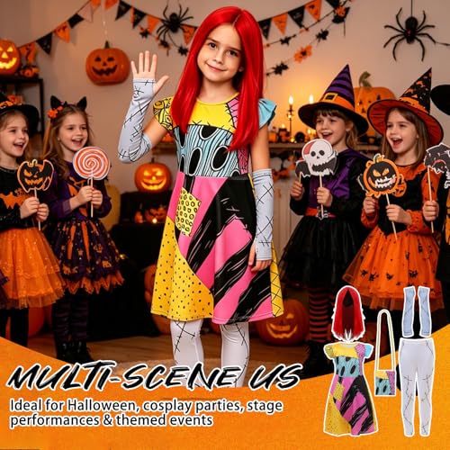 Disfraz completo niña Sally 5 piezas Halloween Navidad miniatura 6