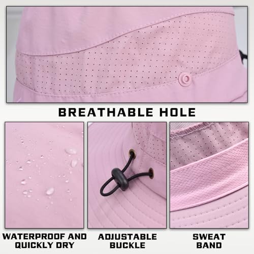 Image of Sun Hats for Men Women, UPF50+ Protection Safari Hat,Wide Brim Fishing Hat with Neck Flap,Bucket Hats for Beach Hiking