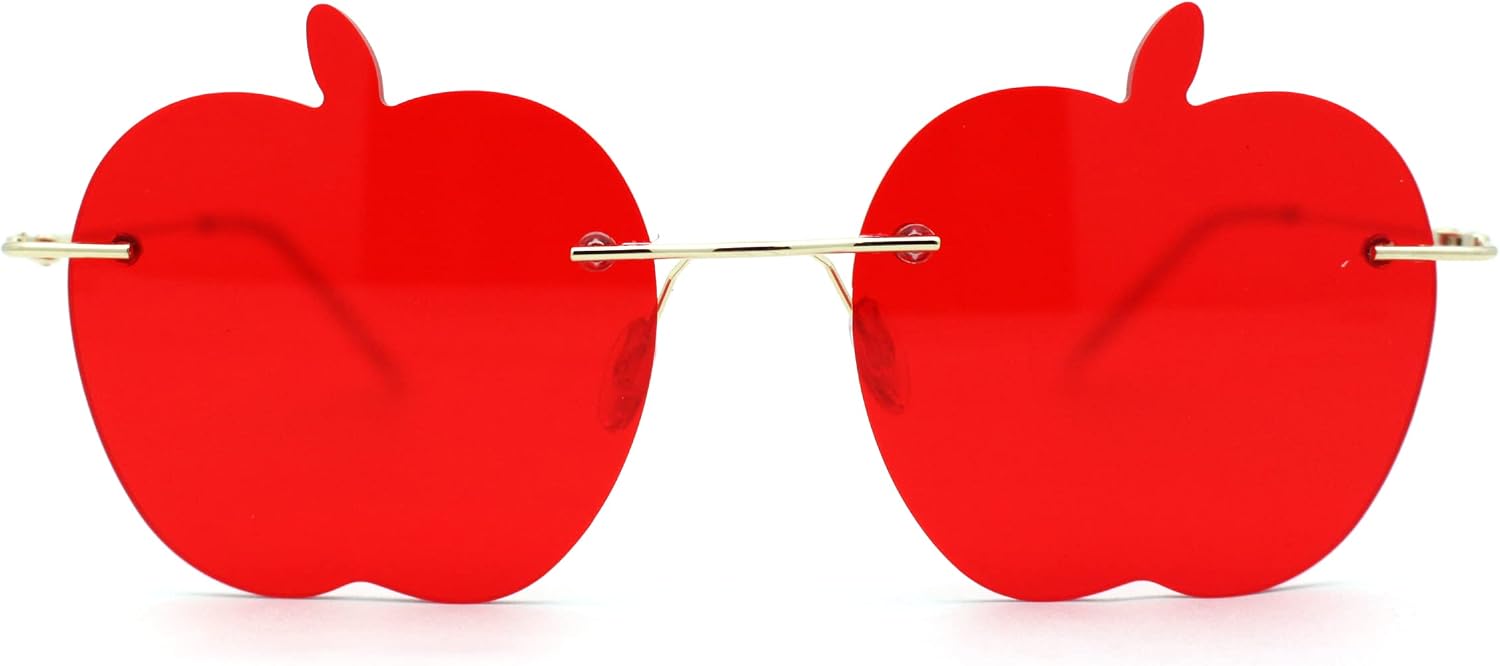 SA106 Funky Apple Peach Shape Lens Avant Garde Rimless Pimp Sunglasses
