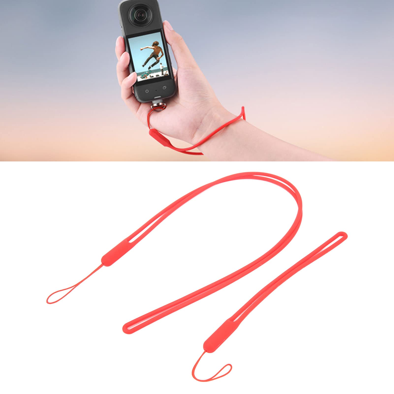 Cinghia Da Collo E Polso Per Insta 360 X3/X2/Pocket 2 - Cordino Anti-caduta Con Viti - Rosso
