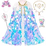 SlowTon Disfraz de Princesa para Niñas, 9 Piezas Conjunto Juego de Disfraz de Cosplay Princesa, Vestidos de Sirena con...