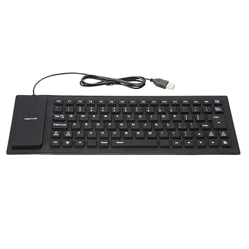 SGMSC Portable Flexible Rubber Silicone Waterproof Foldable No Sound Keyboard with USB for PC, Laptop, TV, etc. (Multi)