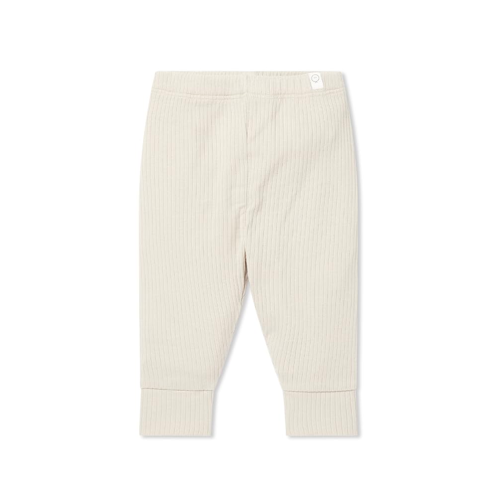 MORIBaby Boys and Girls Ribbed Leggings - Organic Cotton and Bamboo Unisex Toddler Bottoms with Elasticated Waistband and Cuffs