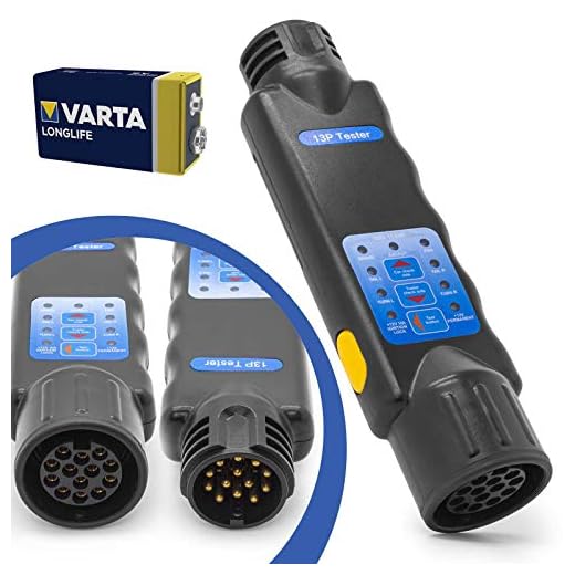 DIN testare släpvagn ljus belysning tester 13 poler släpvagn testare 9 V batteri