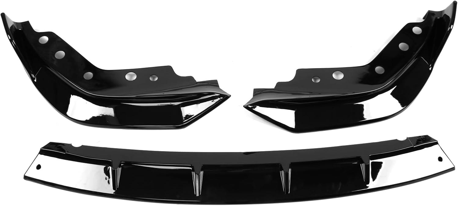 IKON MOTORSPORTS Front Bumper Lip Compatible with 2019-2022 BMW 3 Series G20 M Sport M340i, Ikon Style Glossy Black Chin Spoiler Air Dam Splitter