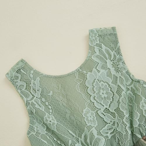 Flower Girls Dress Toddler Kids Girl Wedding Party Lace Embroidered V Backless Sleeveless Tulle Princess Dresses3