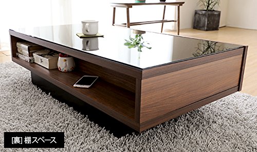 Amazon｜モダンデコ センターテーブル 木製 ガラステーブル 北欧
