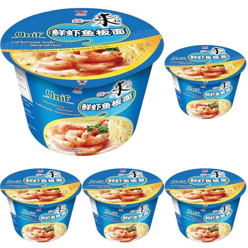 UNIF Fideos instantáneos con sabor a gambas, 1 x 108 g (Paquete de 5)