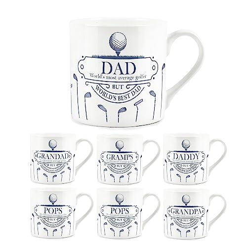 Purely Home Bad Golfer Joke Mug for Fathers Day - Dad - Fine Bone China White Coffee Tea Present Fathers Day Gift