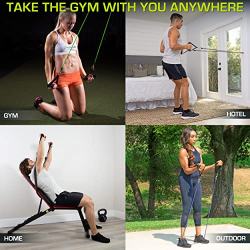 Image of ProsourceFit Single Stackable Resistance Bands with Door Anchor and Exercise Guide, 8-12 LB, Heavy Duty Fitness Tube for Full-Body Exercises and Home Workouts