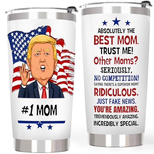 Breezy Valley #1 Mom Tumbler Mothers Day for Mom Gifts from Daughter Son - Gifts for Moms Birthday Ideas from Kids, Funny Presents for Mother, Best Mom Ever Tumbler, 20 oz Travel Coffee Cup