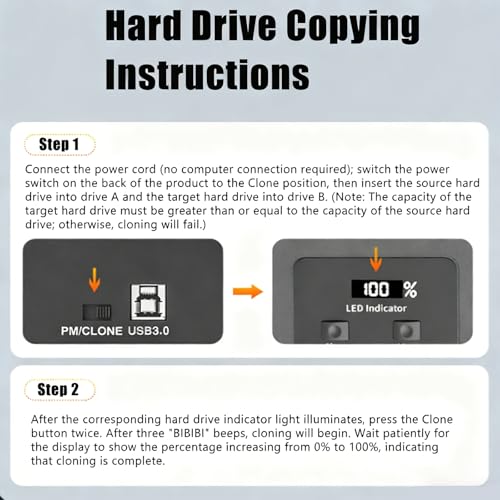 Estación de acoplamiento para 5 discos HDD/SSD con clonación offline miniatura 6