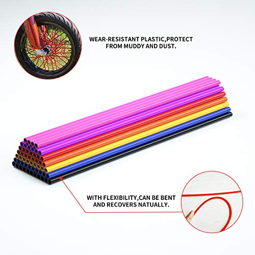 Universal Spoke Skins Covers, 72Pcs 6.7In Rim Decoration Wheel Spoke Wraps Straws For 12"-14" Rims Razor Dirt Bikes Bmx Kids Bike Motorcycle Yamaha Bmw Suzuki Kawasaki(Green) #TOP1