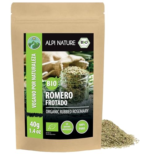Alpi Nature Romero Orgánico Seco 40g, Hojas Secas y Trituradas, Especia Romero para Cocinar
