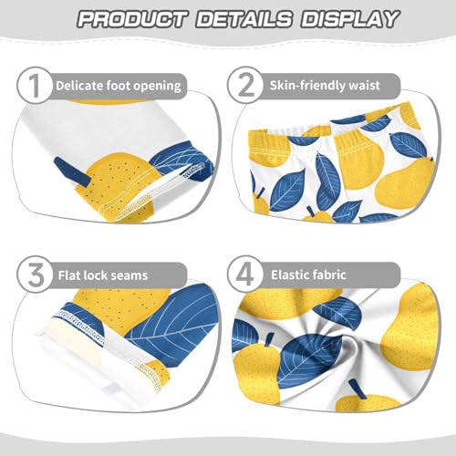 Yellow Pear Fruit Girls Leggings Soft Stretch Workout Yoga Dance Pants for Kids Casual Tights3