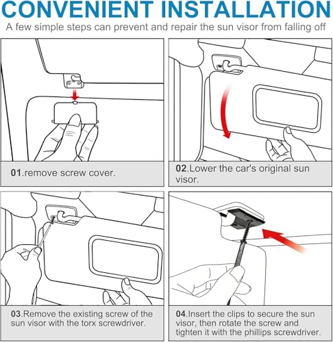 Image of 1 Pack Sun Visor Repair Kit Compatible with Dodge RAM 1500 Trucks 2019-2026, Aluminum Black Car Sun Visor Repair Kit, Dodge Ram 1500 Accessories