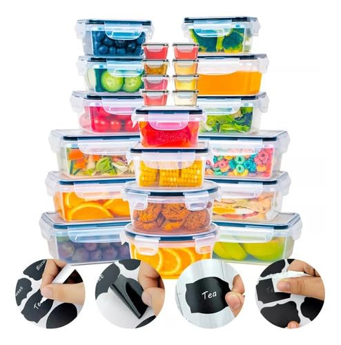 Decoteam Conjunto 24 Potes Herméticos Empilháveis Tampa E Trava! 27x18x25cm