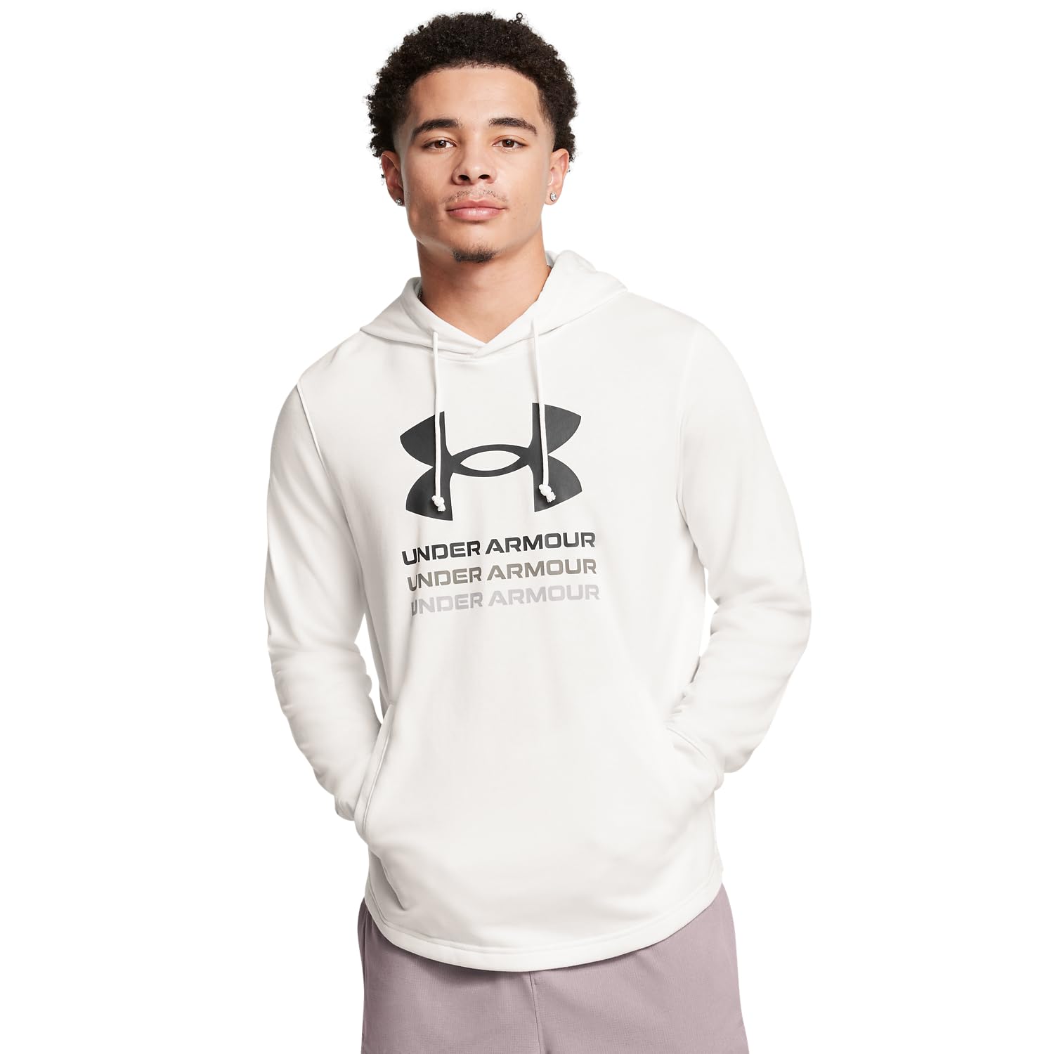 Under Armour Mens Rival Terry Graphic Hoodie White XL