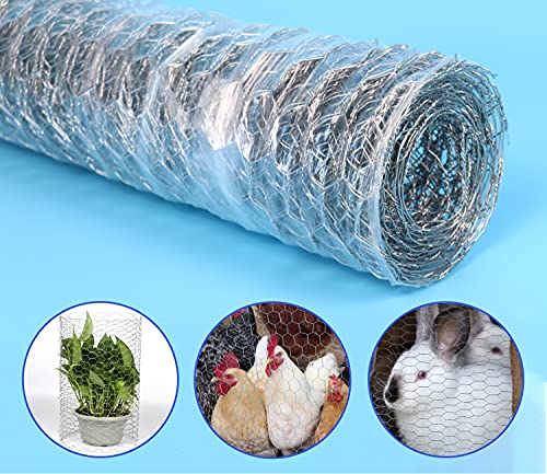 Uwioff Chicken Wire Net For Craft Projects, Galvanized Hexagonal Chicken Wire Fence Netting With Fine Mesh, Floral Chicken Wire, Home And Garden Use With Bonus Gifts - 13.7'' W X 39.3'' L #TOP3