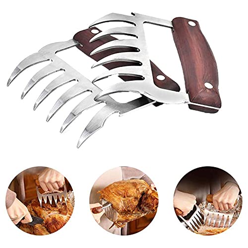 Cffdoi 1Pc Meat Fork Shredder Claws Stainless Steel Bbq Pulled Pork Meat Clamp Handing Carving Food Grill Accessories Barbecue Tool #TOP1