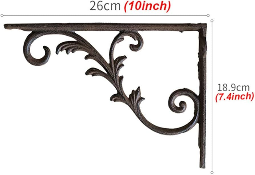 Amazon.co.jp: 2x アイアン ブラケット 棚受け アンティーク棚 金具 多