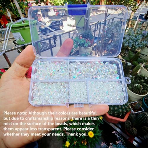 Image of Pink with Green Rondelle Glass Beads for Jewelry Making, Faceted Briolette Crytal Spacer Beads for Bracelet Necklace Earring (2mm 4mm 6mm 8mm 10mm Mixed Sizes, 1000pcs)