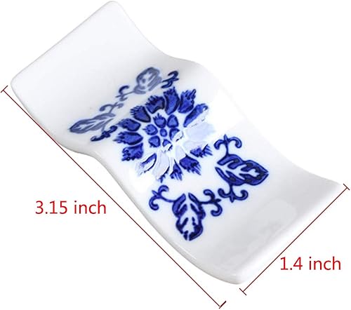 Miniatura 2 de Juego de 8 palillos de cerámica, estilo chino, soporte para cucharas de cena, soporte para cuchillo, tenedor, palillos