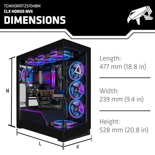 Image of CLX Horus Gaming PC - AMD Ryzen 9 9950X3D 4.3GHz, GeForce RTX 5080, 360mm Tryx AIO, 96GB DDR5 RGB Memory, 4TB 990 EVO M.2, WiFi, Win 11 Home, Black, AI-Accelerated