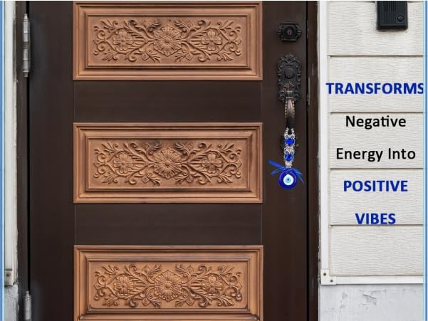 Image of PACKNBUY Turkish Evil Eye Owl Nazar Battu Hanging for Home Entrance Main Door Good Luck Protection Positive Energy Vastu Feng Shui Spiritual Wall Decor for Office Shop