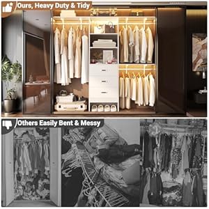 96inchclosetsystemwith3woodendrawersclosetorganizersystemwithstorageshelvescutablewallmountedclosetsystemwith3adjustablehangingrodsforwalkinclosetwhite Urban Country Home Decor 96 inch closet system with 3 wooden drawers closet organizer system with storage shelves cutable wall mounted closet system with 3 adjustable hanging rods for walk in closet white urban country home decor