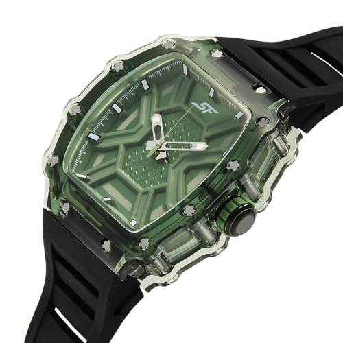 Image of SF Maiden Voyage Sport Watch Quartz Analog with Green Dial Black Silicon Strap Watch for Men - 77178PP06W
