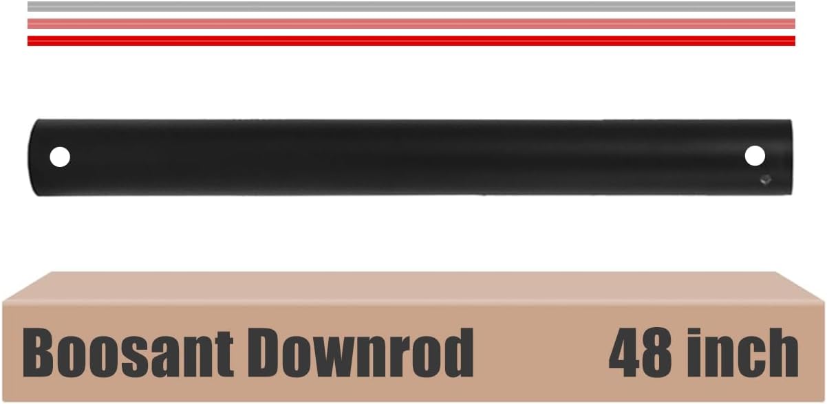 48 INCH Ceiling Fan Downrod With Extended Wires,Extension Rod Only Ceiling Fans Compatible, Not Threaded(Black)