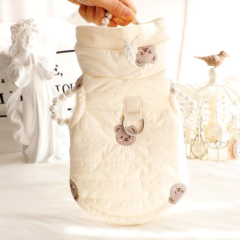 Robe de princesse pour chien avec broderie lapin ours coton épais