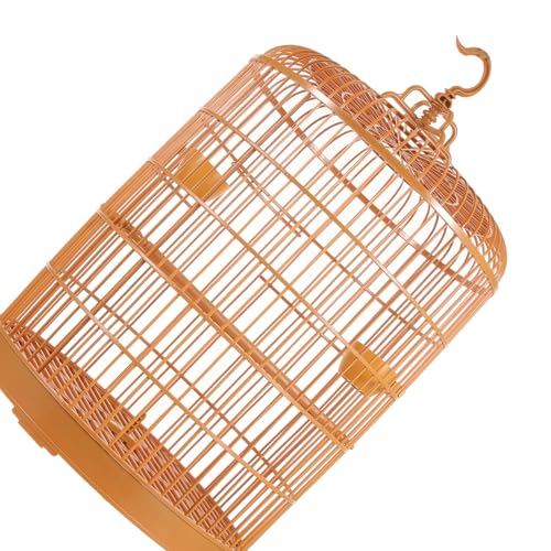 ABOOFAN Gelber Runder Vogelkäfig aus Kunststoff mit Sicherem Design und Feiner Verarbeitung als Stilvolle Hängedekoration für Kleintiere