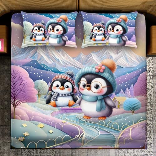 Image of Dream Living Real Look 7D Design Queen Size Bedsheet (228x254 Inch) with 2 Pillow Covers (19x29 Inch) (7D-Design-(Chiddi-Bird))