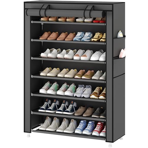 Laiensia 7-Tier Vertical Shoe Rack Organizer, Space Saving Shoe Storage
