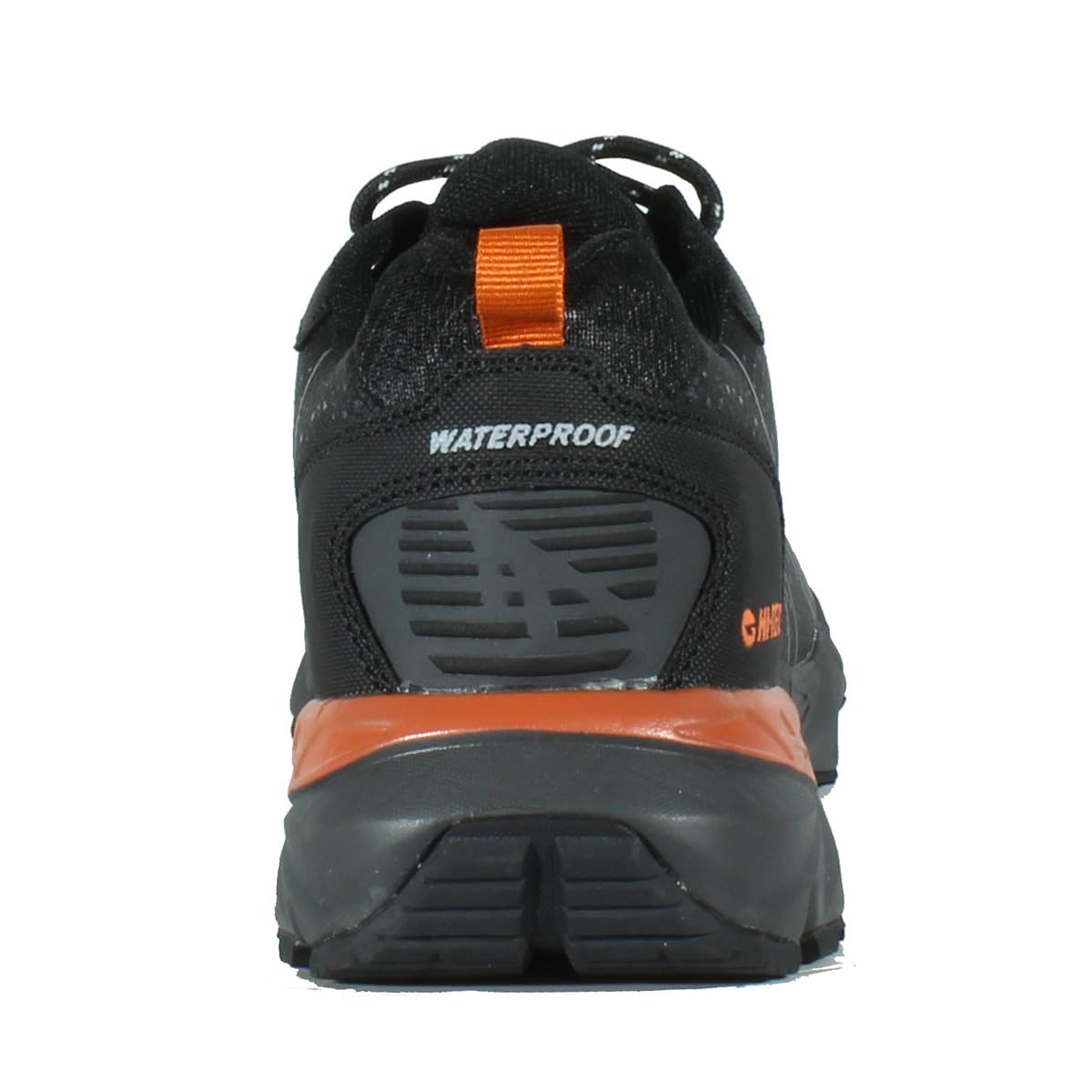 HI-TEC - Zapatillas Trekking Hombre Kinyeti WP | Zapatillas Montaña Hombre, Senderismo | Pies Secos con Membrana Impermeable, Tracción Óptima, Cómodas | Black/Orange Rust, 40