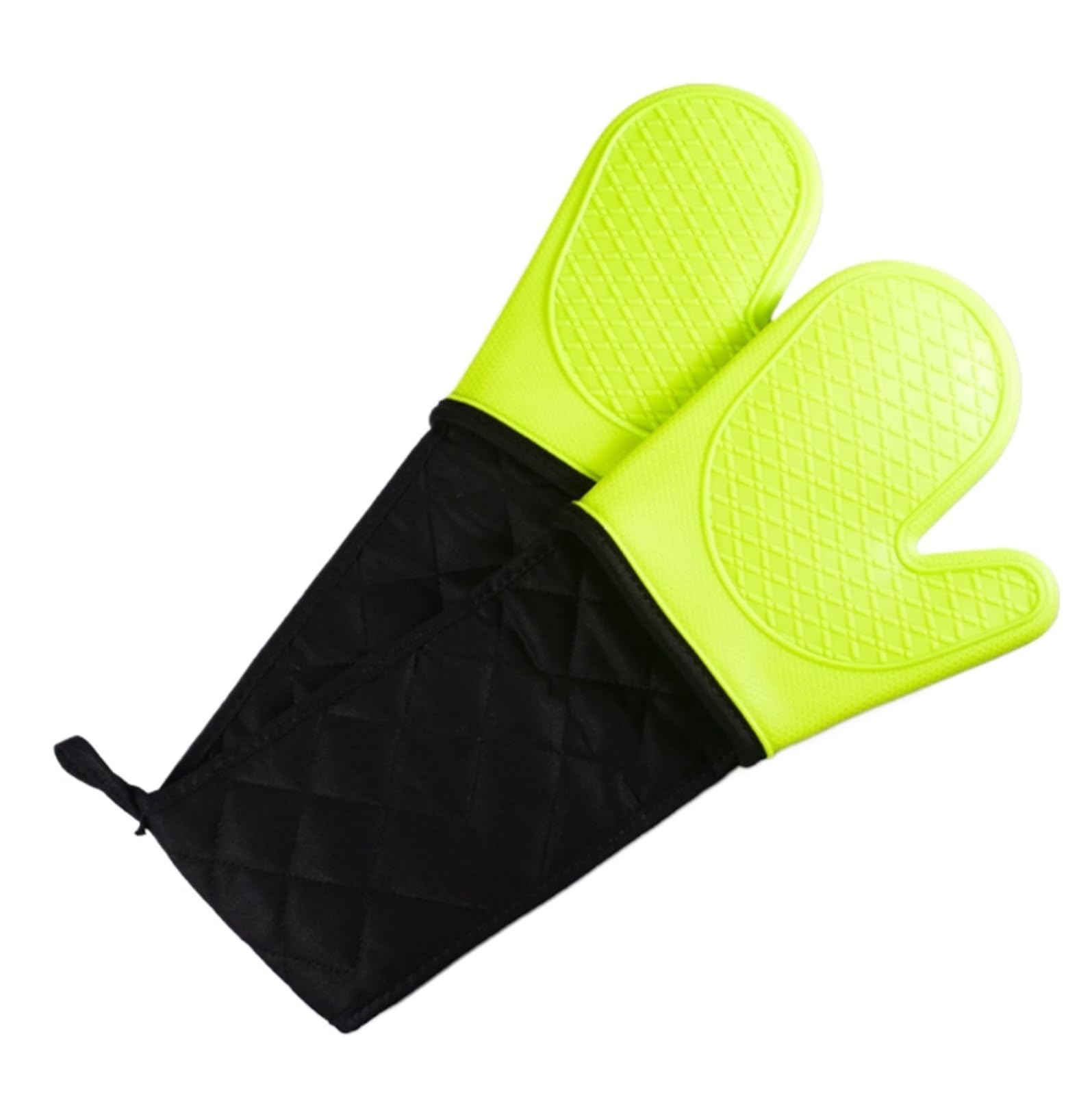Gants De Cuisine pour La Cuisson Mitaines De Four en Silicone Mitaines Résistantes À La Chaleur avec Doublure Matelassée Mitaines De Four Douces(Grün)
