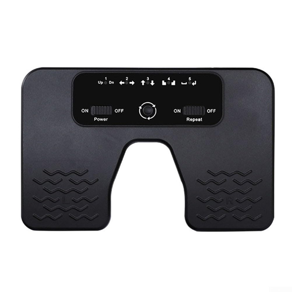 Pedal de pie inalámbrico, doble interruptor, volteador de páginas de música, pedal volteador de páginas Bluetooth para tabletas, teléfonos inteligentes, almohadilla antideslizante recargable, pedal de