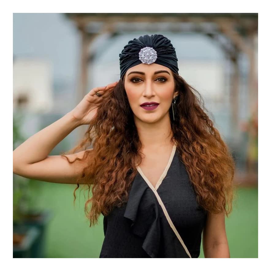 Hair Drama Co. Solid Embellished Turban, Hair Acessories, Hair Styling, For Girls & women - Black (B0BGHV4GV7) Amazon Price History, Amazon Price Tracker