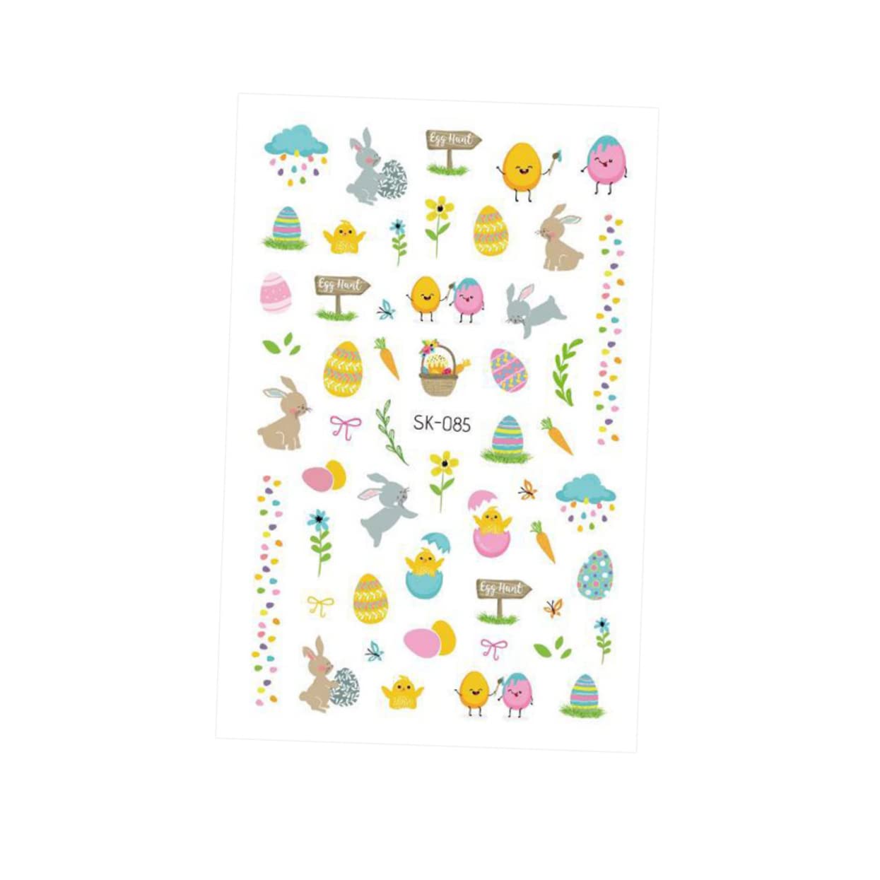 Healeved 3 Set Di Adesivi Per Nail Art Pasquali Per Bambini Fogli Adesivi Per Nail Art Pasquali Per Bambini 10 Pezzi * 3