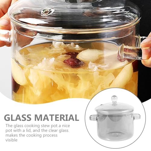 Marmite en verre 1900ml avec couvercle pour cuisson plaque induction