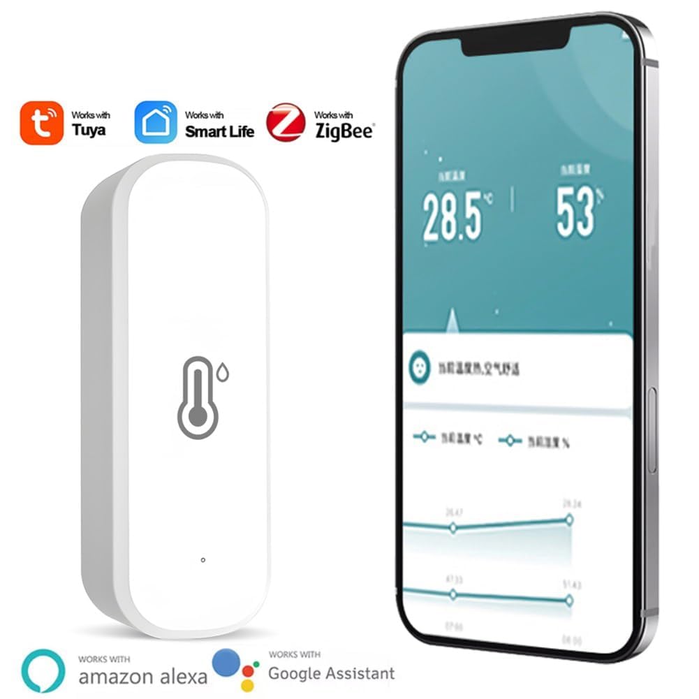 6 Stücke Wlan Thermometer Hygrometer für Innen, Tuya Smart Raumthermometer, kabelloser Temperatur-Feuchtigkeitssensor mit Remote-App-Benachrichtigungsalarm für Zuhause, Gewächshaus