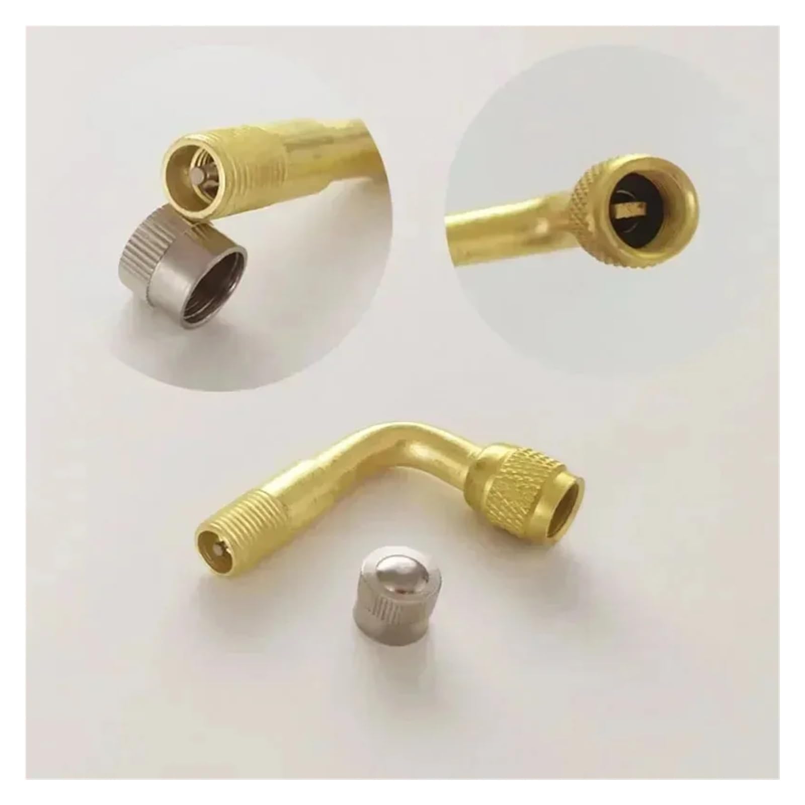 Lot de 2 rallonges de valve coudées 45°/90°/135° - Adaptateur de tube de pneu pour moto, camion et voiture (S-45)
