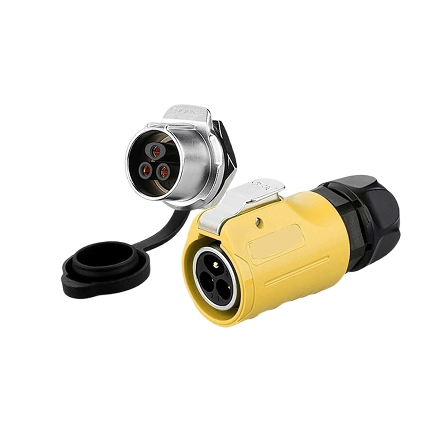 LP20 M20 Aviation 3-pin 20A 500V Waterproof Cable Power Connector Plug Socket Butt Suitable for Outdoor Spotlight Radio KL4-4b(Male Plug Set1)