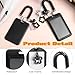 DOPENSPI Star Bells Photocard Holder Keychain with Spring, Black PVC Photo Card Holder Keychain 4.33x2.67in Idol Photo Display Organizer ID Badge Credit ID Card Protective with Star Bells Pendant