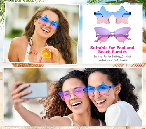 40 Mixed Style Rimless Sunglasses Retro Colored Party Glasses Funny Rimless Pool Bachelor Costume Accessories4