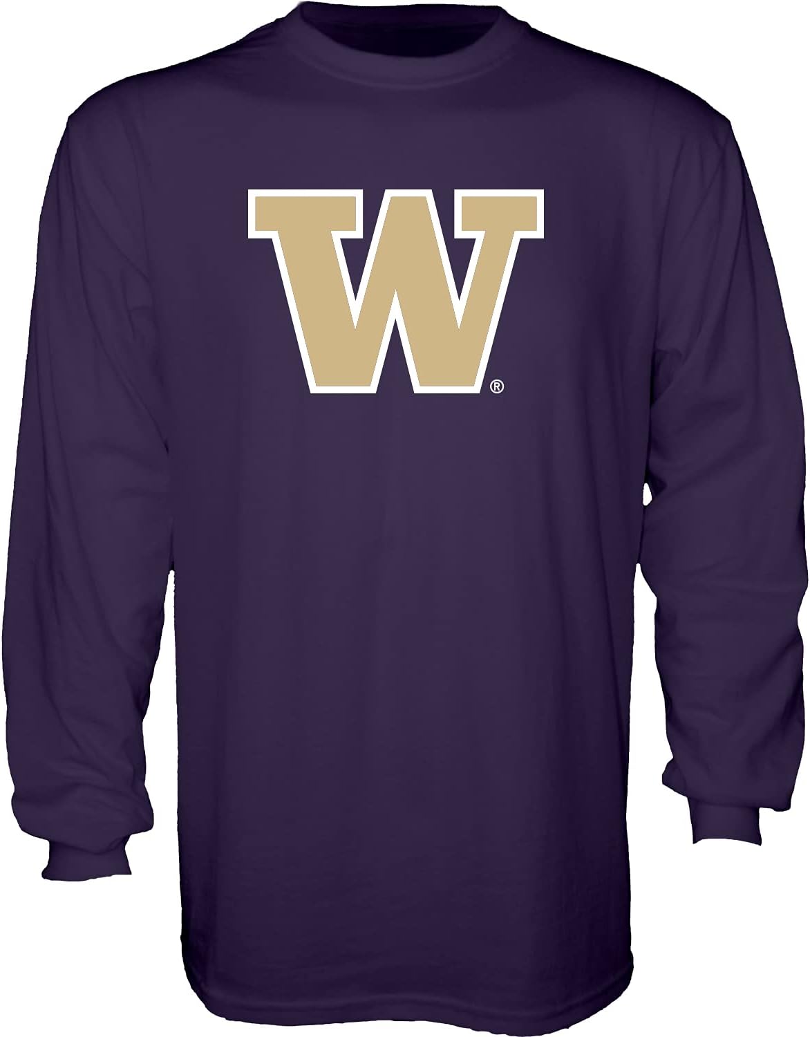 Blue 84 Men's Washington Huskies Long Sleeve T Shirt Team Color Icon, Purple, X-Large
