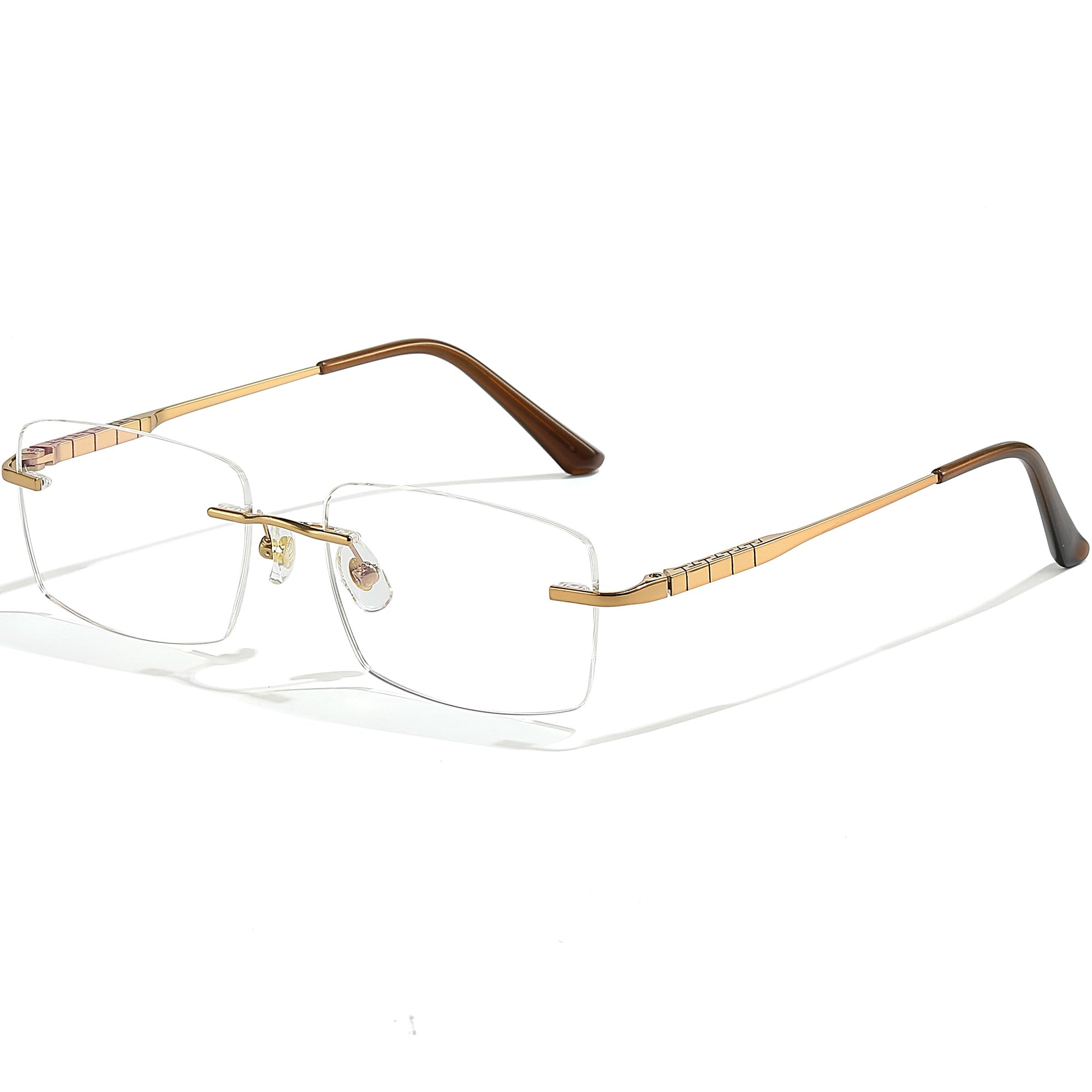 Titanium Rimless Glasses Frame for Men Rectangle Optical Frameless Eyeglasses Frame Lightweight Eyewear YJ2356